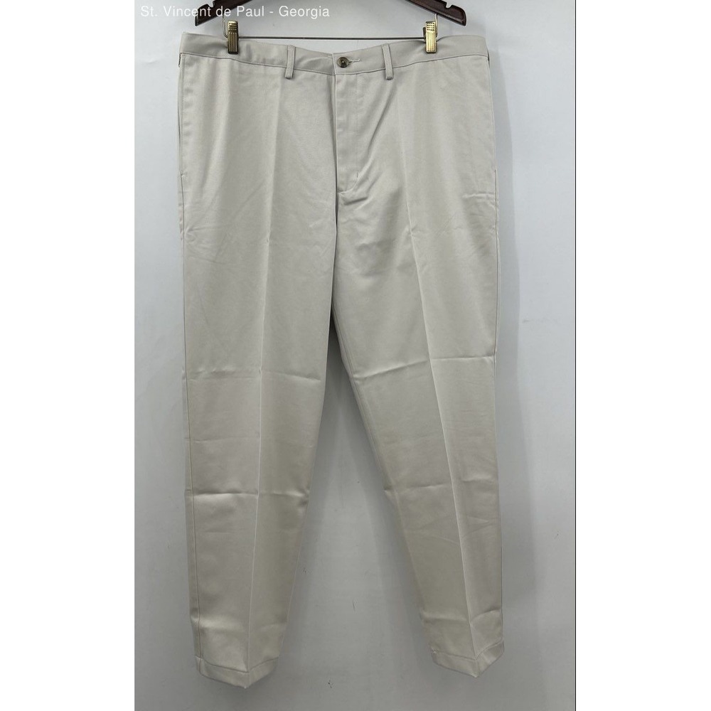 Lands' End Straight Leg Traditional Fit Chino Pants Men's 40x30 Beige Casual